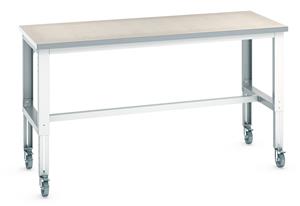 HD Height Adjustable Mobile Bench 2000x900 Lino Top Mobile Frame Benches Engineers Industrial Production 39/41004144 Cubio mobile HD Bench 2000x900 Height adjusts Lino Top.jpg